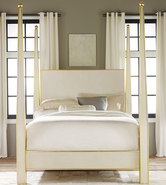 Modern History Abstract Bed-Gold Leaf Trim